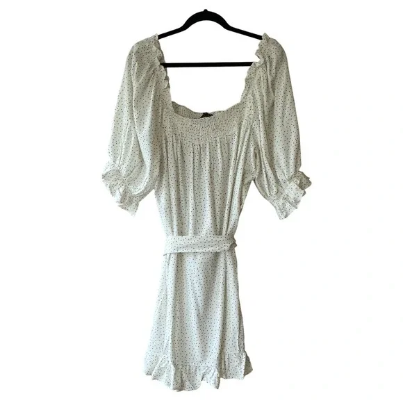 Eloquii 22/24W NWT Polka Dot Ruffle Mini Dress - Picture 4 of 8